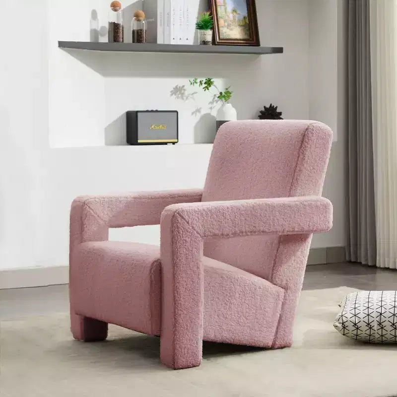 Hyleory Fauteuil d'appoint moderne 73,9 cm, Fauteuil Adirondack rembourré en molleton d'agneau pour salon, chambre à coucher ou salle de maquillage