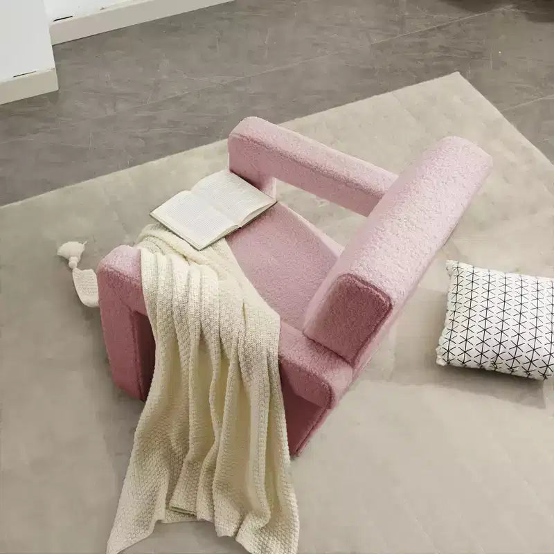 Hyleory Fauteuil d'appoint moderne 73,9 cm, Fauteuil Adirondack rembourré en molleton d'agneau pour salon, chambre à coucher ou salle de maquillage