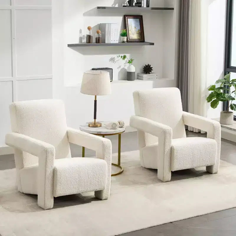Hyleory Fauteuil d'appoint moderne 73,9 cm, Fauteuil Adirondack rembourré en molleton d'agneau pour salon, chambre à coucher ou salle de maquillage