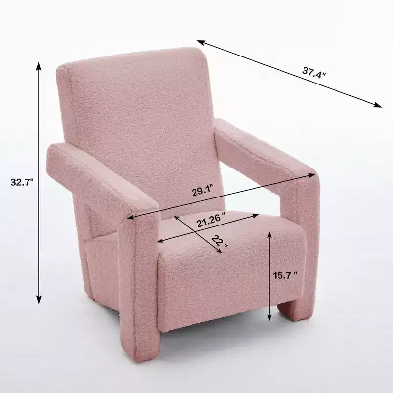 Hyleory Fauteuil d'appoint moderne 73,9 cm, Fauteuil Adirondack rembourré en molleton d'agneau pour salon, chambre à coucher ou salle de maquillage