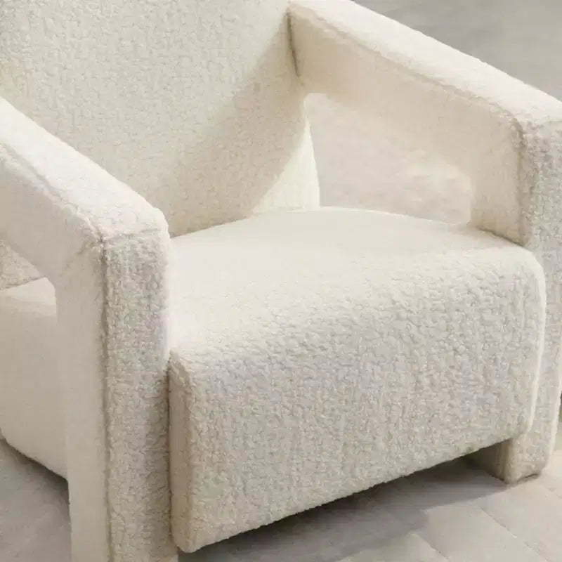 Hyleory Fauteuil d'appoint moderne 73,9 cm, Fauteuil Adirondack rembourré en molleton d'agneau pour salon, chambre à coucher ou salle de maquillage