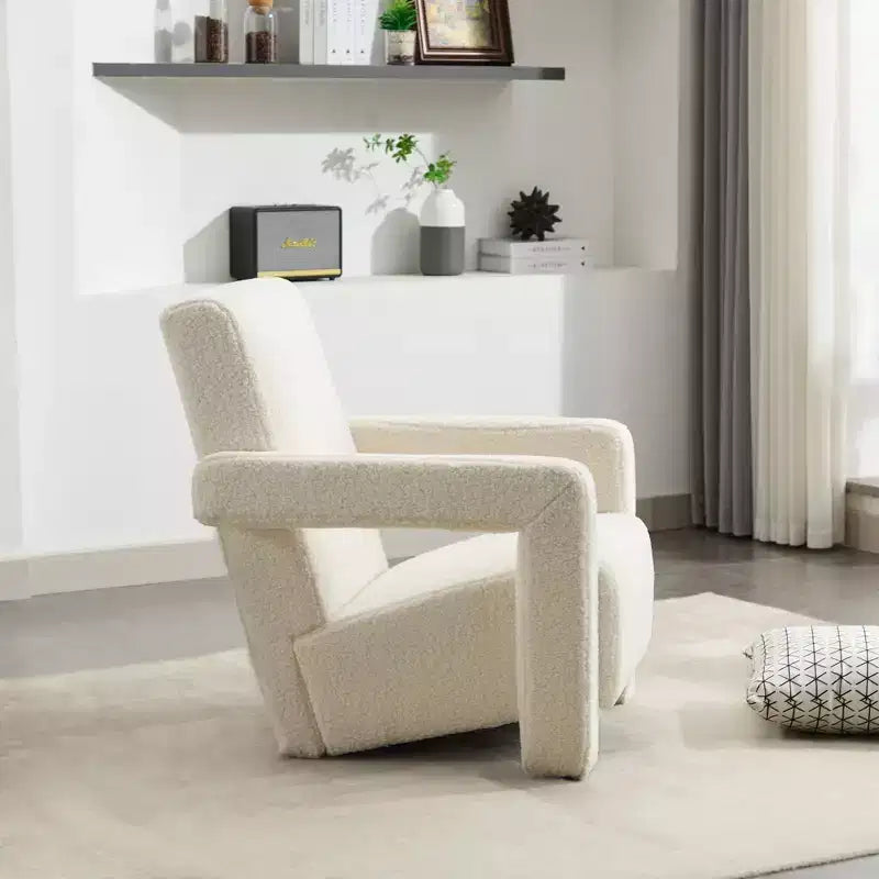 Hyleory Fauteuil d'appoint moderne 73,9 cm, Fauteuil Adirondack rembourré en molleton d'agneau pour salon, chambre à coucher ou salle de maquillage