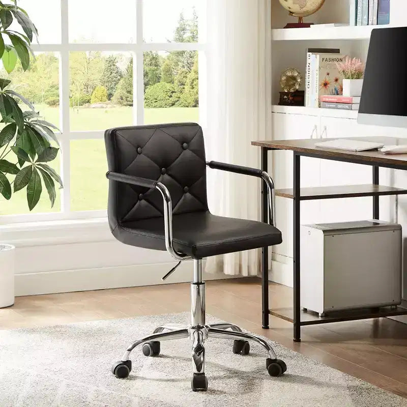 Chaise de bureau à roulettes VECELO, hauteur réglable