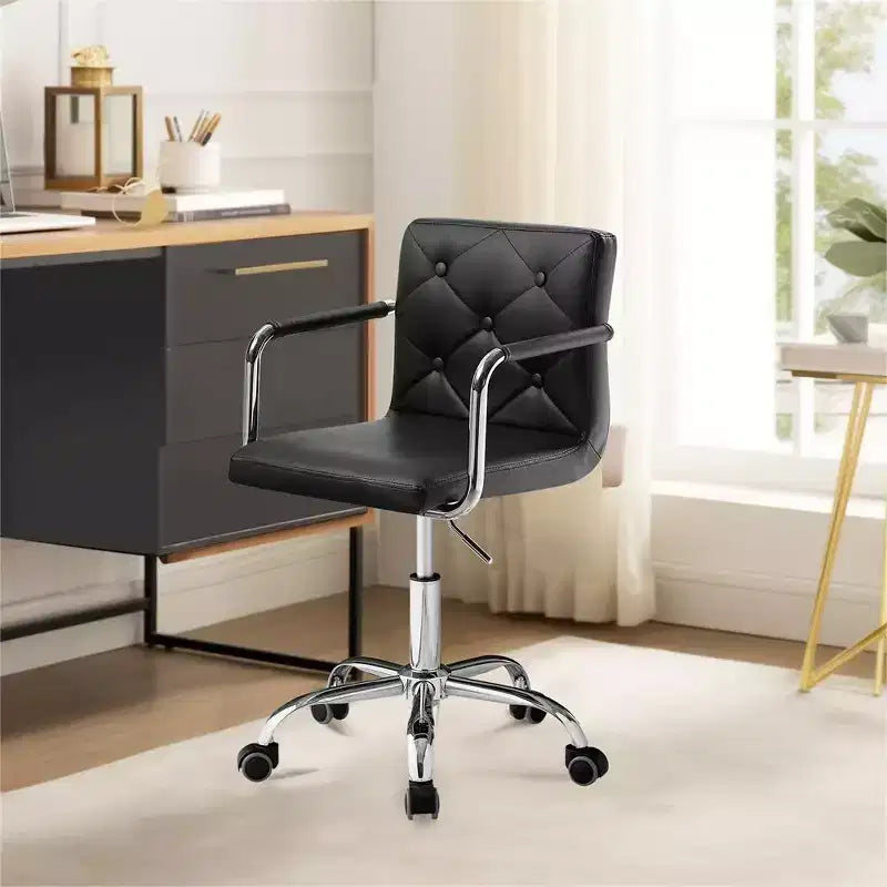 Chaise de bureau à roulettes VECELO, hauteur réglable