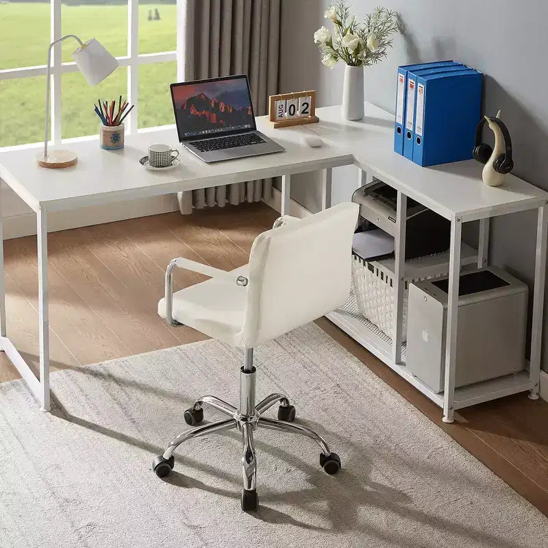 Chaise de bureau à roulettes VECELO, hauteur réglable