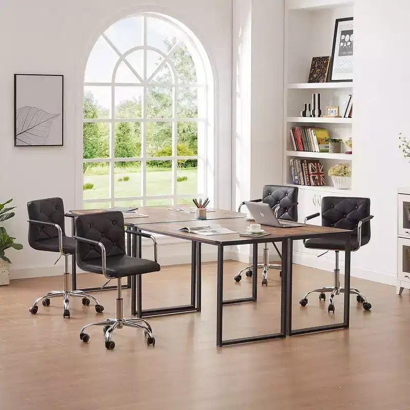 Chaise de bureau à roulettes VECELO, hauteur réglable