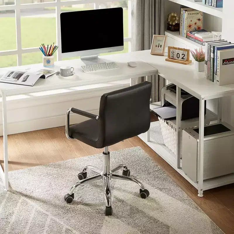 Chaise de bureau à roulettes VECELO, hauteur réglable