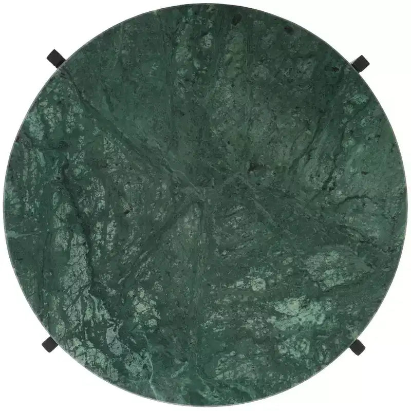 Evrynne Round Accent Table - ACC4608A - Green Marble/Black - Safavieh