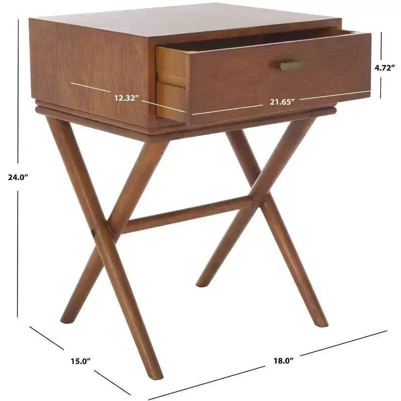 Sixtine 1 Drawer Nightstand - NST6604 - Natural - Safavieh