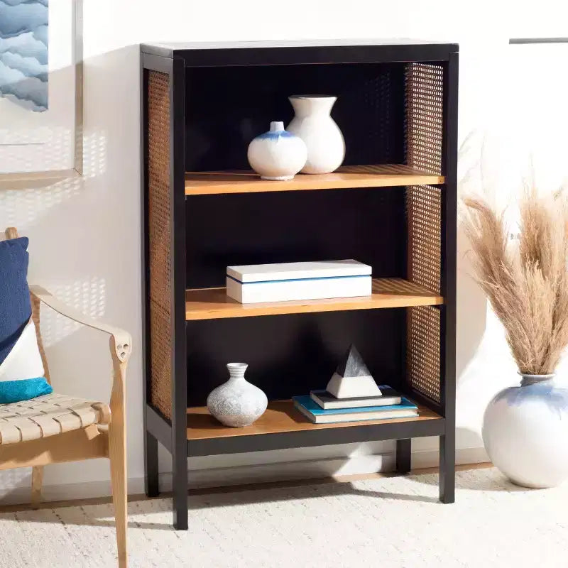 Étagère Franz à 3 tablettes en bois - ETG2104 - Noir/Naturel - Safavieh