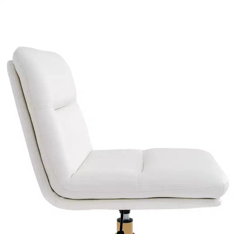 Emma and Oliver Mid-Back Armless Swivel Office Chair with Wheels, Padded Upholstered Back/Seat, Adjustable Height, and Sturdy Frame