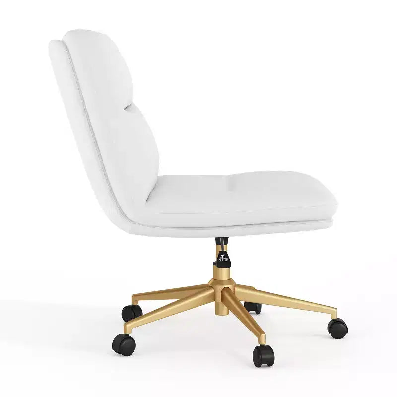 Emma and Oliver Mid-Back Armless Swivel Office Chair with Wheels, Padded Upholstered Back/Seat, Adjustable Height, and Sturdy Frame