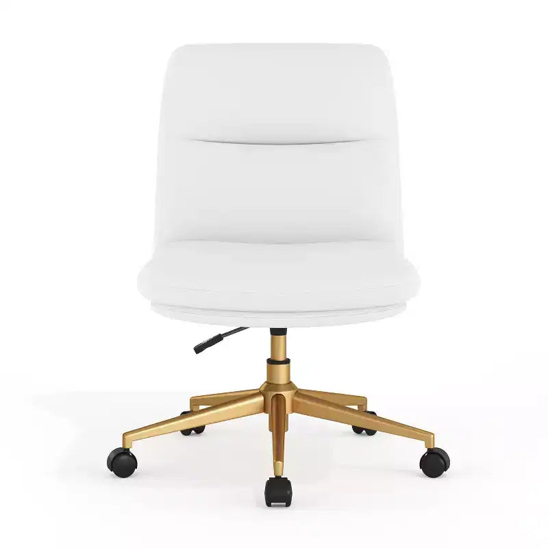 Emma and Oliver Mid-Back Armless Swivel Office Chair with Wheels, Padded Upholstered Back/Seat, Adjustable Height, and Sturdy Frame