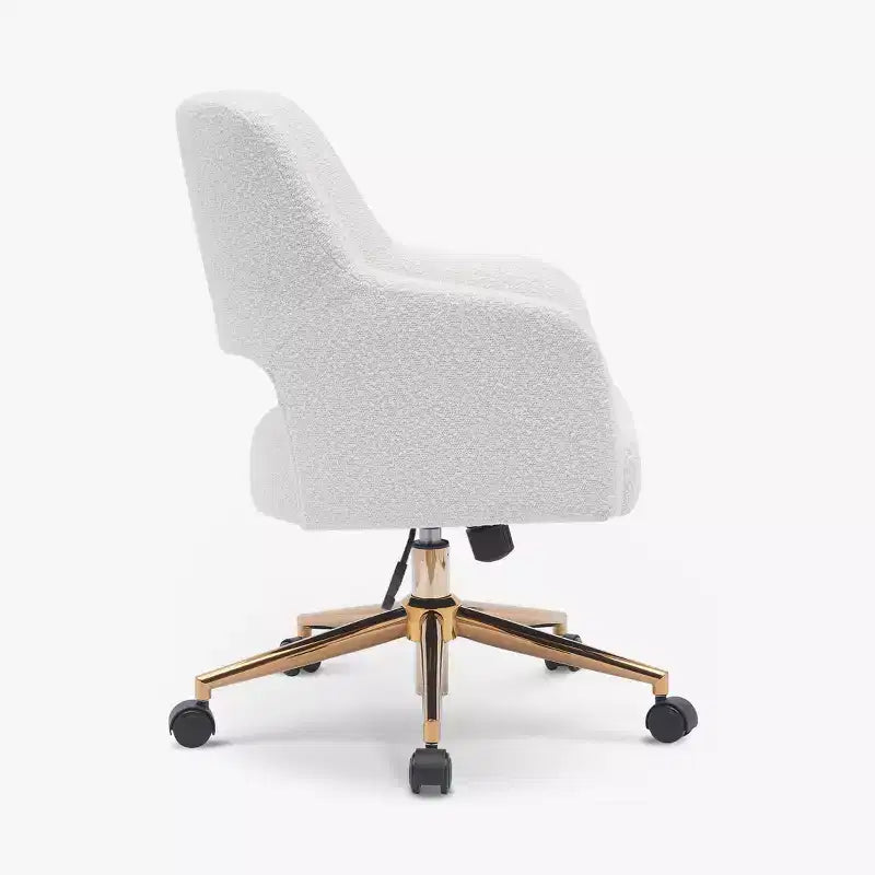 WestinTrends Genevieve Mid-Century Modern Swivel Office Chair With Wheels (Set Of 2), Cream