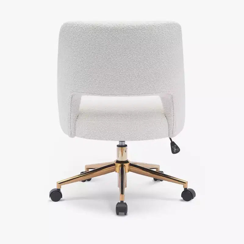 WestinTrends Genevieve Mid-Century Modern Swivel Office Chair With Wheels (Set Of 2), Cream