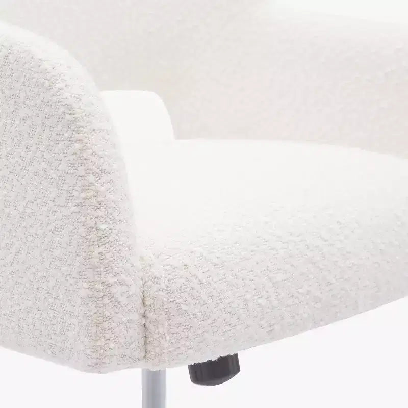WestinTrends Genevieve Mid-Century Modern Swivel Office Chair With Wheels (Set Of 2), Cream