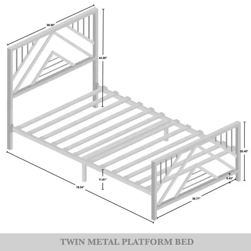 ChaletPosh Metal Platform Bed