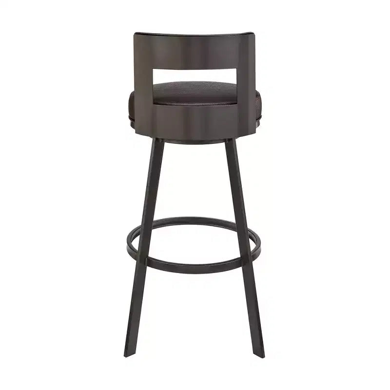 Armen Living 26 Flynn Metal with Faux Leather Swivel Counter Height Barstool