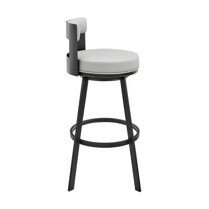 Armen Living 26 Flynn Metal with Faux Leather Swivel Counter Height Barstool