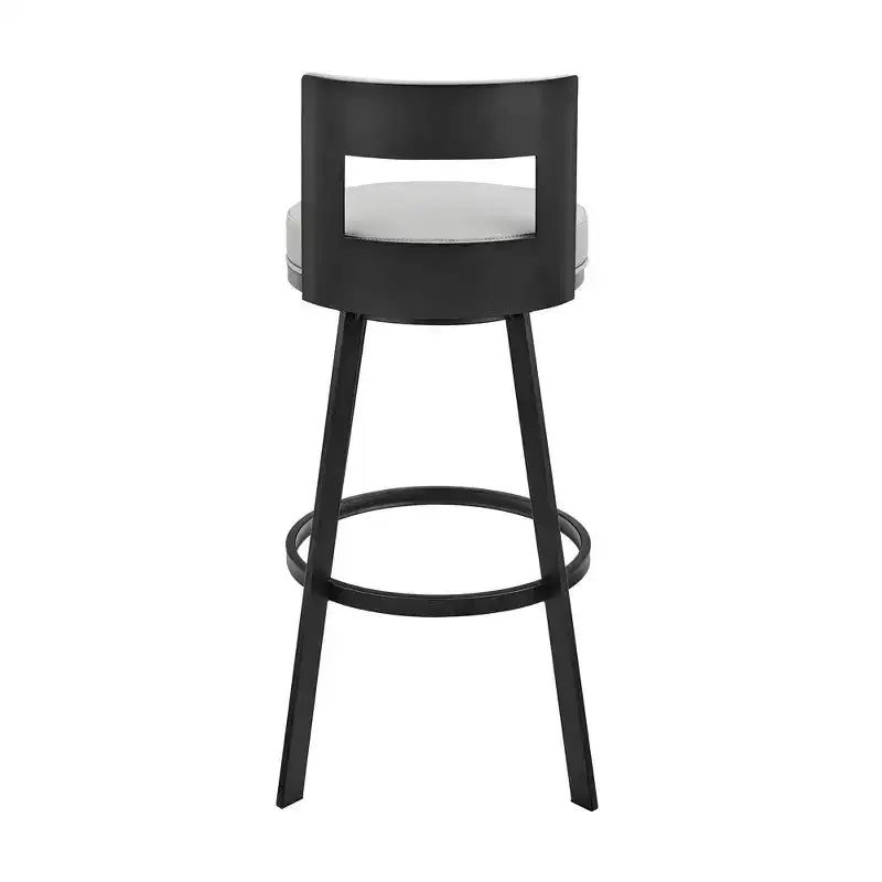Armen Living 26 Flynn Metal with Faux Leather Swivel Counter Height Barstool
