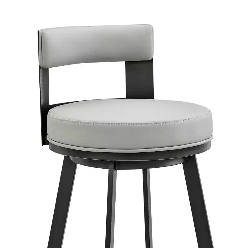 Armen Living 26 Flynn Metal with Faux Leather Swivel Counter Height Barstool