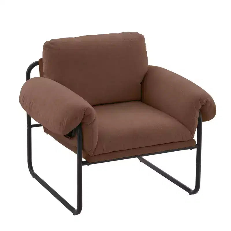 Hyleory Moore Metal Lambswool Upholstered Accent Chair for Bedroom Reception Area Reading Room Living Room(set of 2)