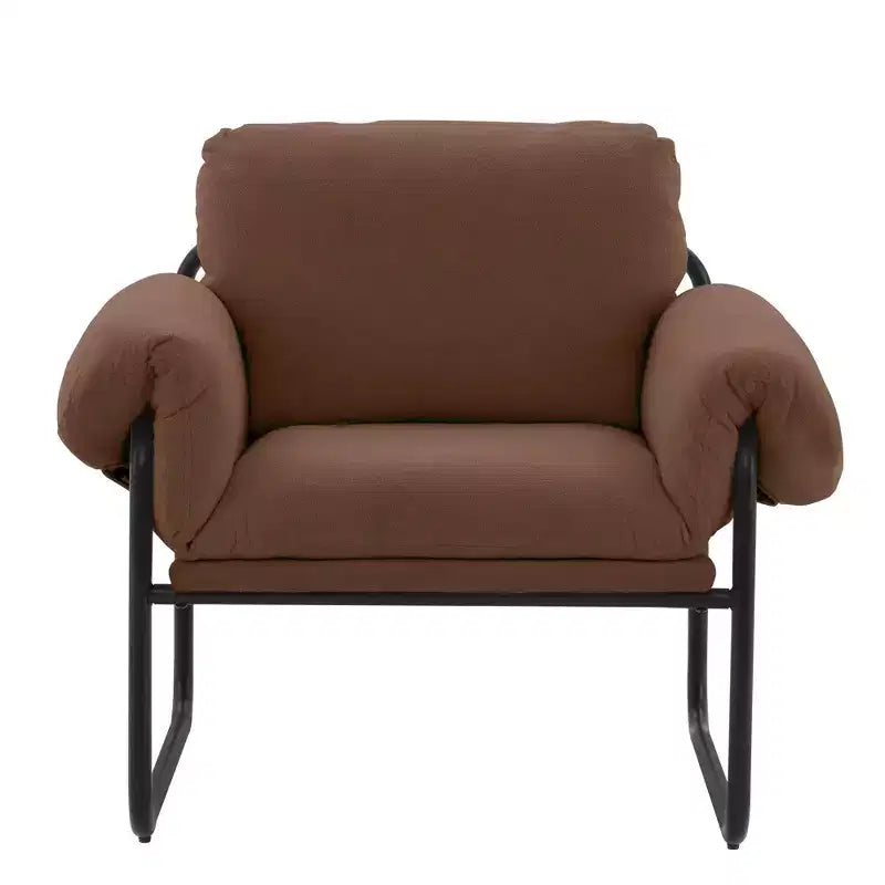 Hyleory Moore Metal Lambswool Upholstered Accent Chair for Bedroom Reception Area Reading Room Living Room(set of 2)