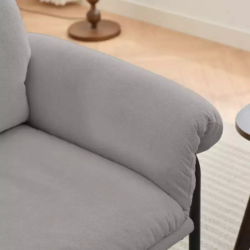 Hyleory Moore Metal Lambswool Upholstered Accent Chair for Bedroom Reception Area Reading Room Living Room(set of 2)