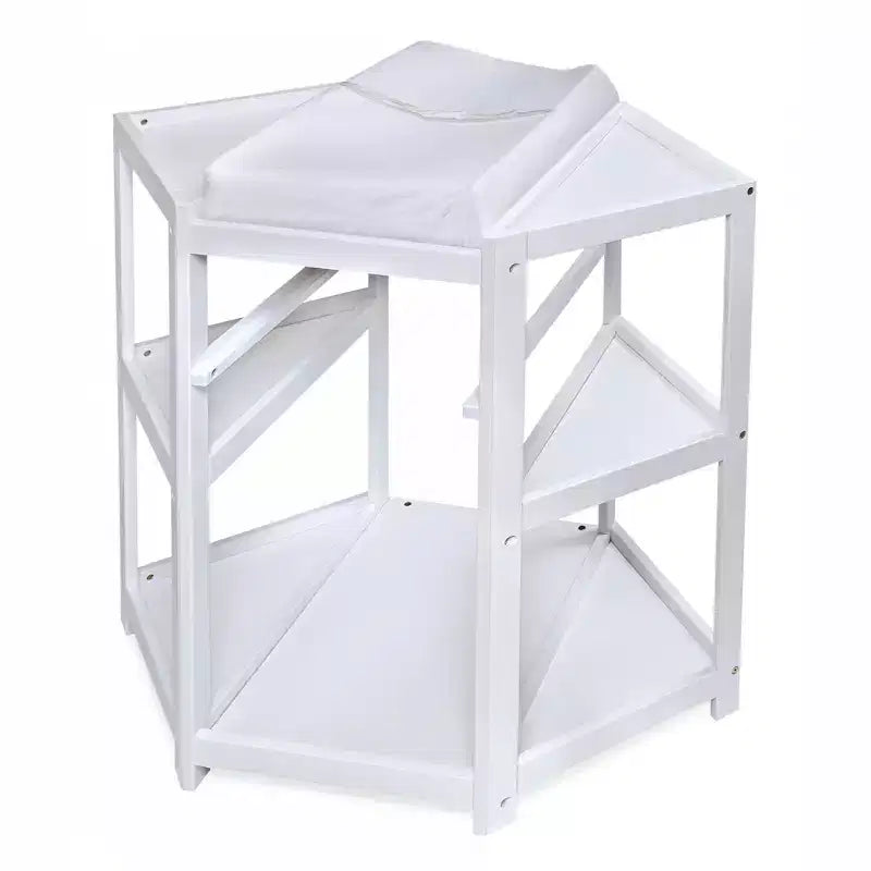 Badger Basket Diaper Corner Baby Changing Table with Hamper and Basket