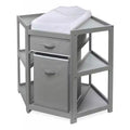 Badger Basket Diaper Corner Baby Changing Table with Hamper and Basket