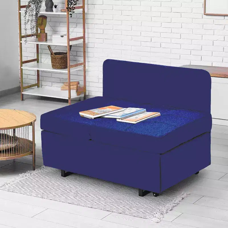 Erommy 3-in-1 Sleeper Sofa Chair Bed , 5-position Adjustable Backrest Pull Out Sofa Bed with Faux Linen Sofa Fabric