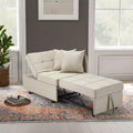 Erommy 3-in-1 Sleeper Sofa Chair Bed , 5-position Adjustable Backrest Pull Out Sofa Bed with Faux Linen Sofa Fabric