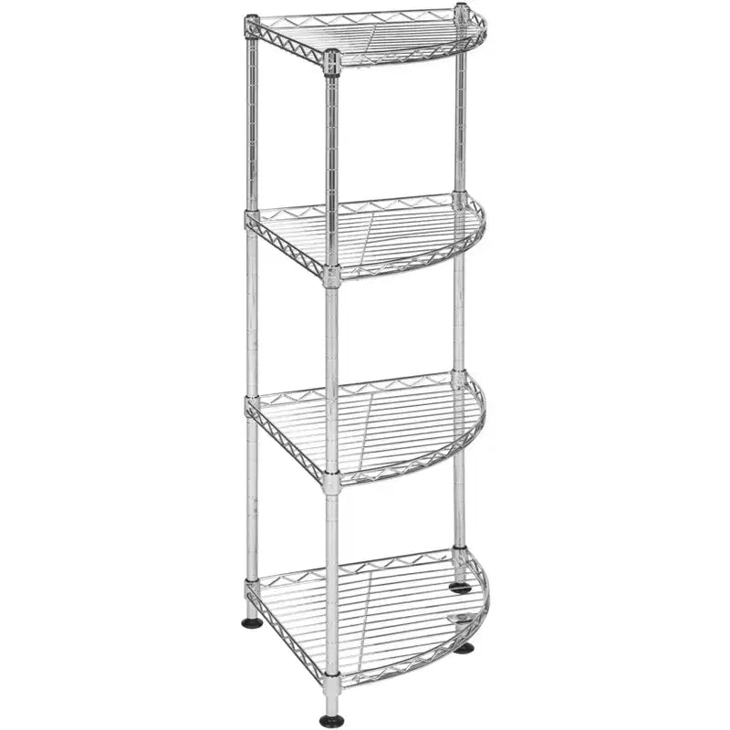 Damaris 4 Tier Corner Rack - Chrome - Safavieh