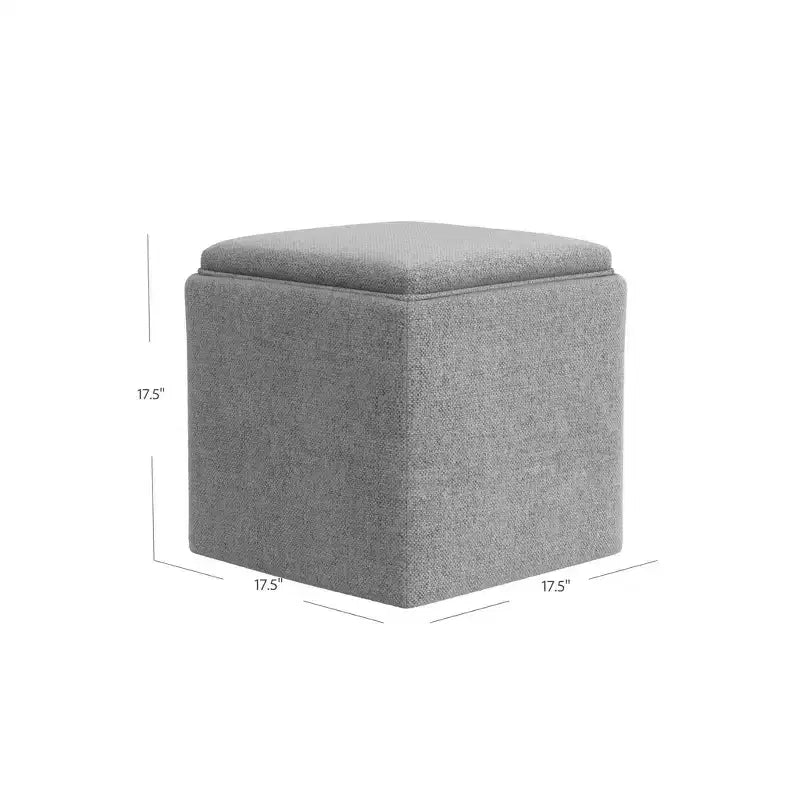 Pouf de rangement HomePop avec plateau de service