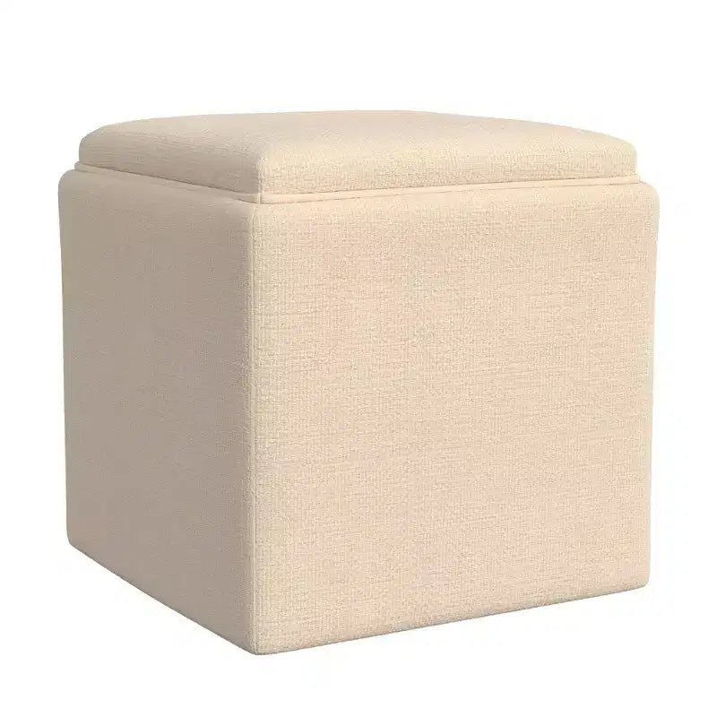 Pouf de rangement HomePop avec plateau de service