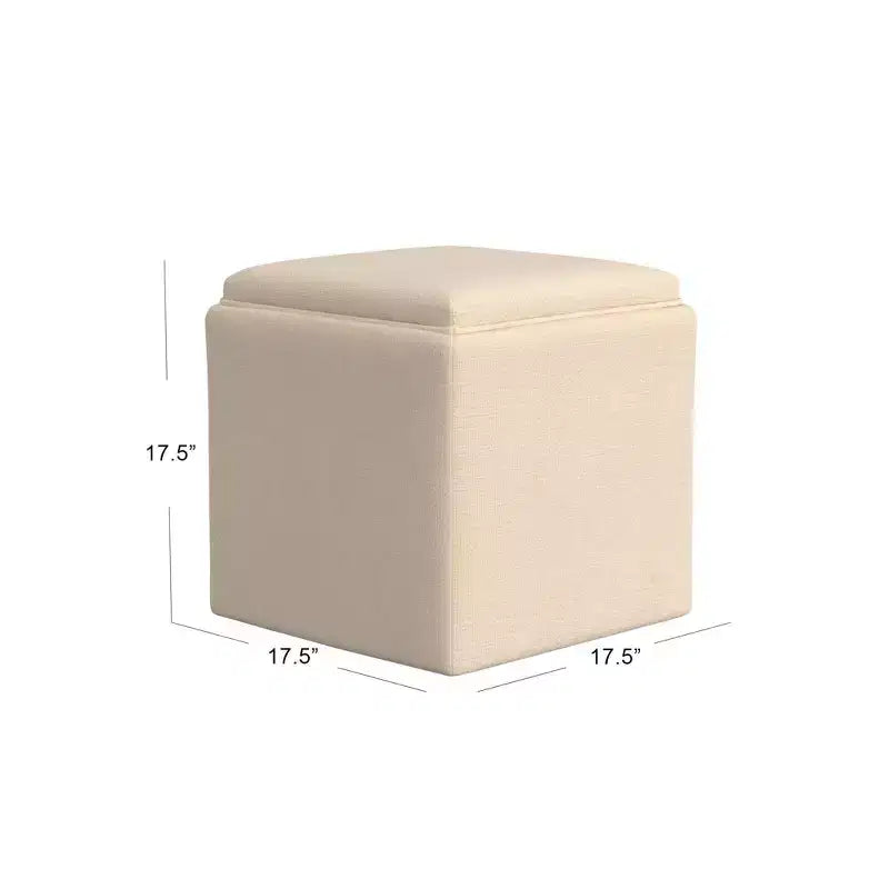 Pouf de rangement HomePop avec plateau de service