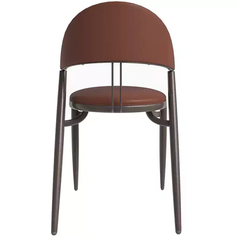 Chaise de salle à manger moderne LeisureMod Venice en cuir, chaise d'appoint rembourrée à dossier ouvert, avec pieds en métal, chaise de salle à manger sans assemblage, lot de 4