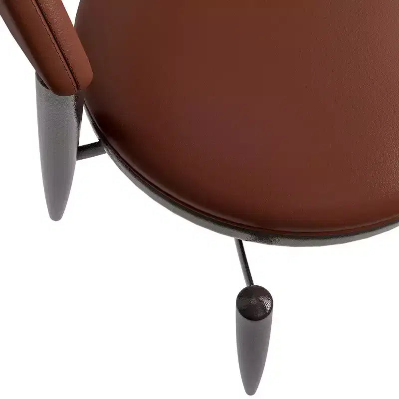 Chaise de salle à manger moderne LeisureMod Venice en cuir, chaise d'appoint rembourrée à dossier ouvert, avec pieds en métal, chaise de salle à manger sans assemblage, lot de 4