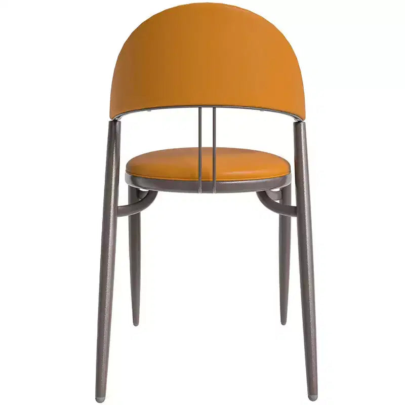 Chaise de salle à manger moderne LeisureMod Venice en cuir, chaise d'appoint rembourrée à dossier ouvert, avec pieds en métal, chaise de salle à manger sans assemblage, lot de 4