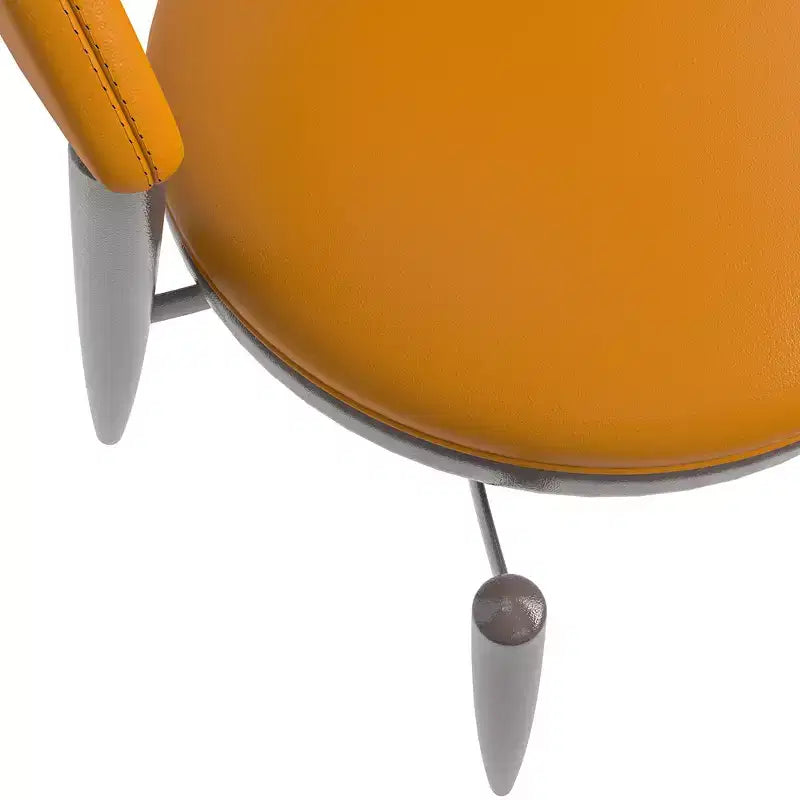 Chaise de salle à manger moderne LeisureMod Venice en cuir, chaise d'appoint rembourrée à dossier ouvert, avec pieds en métal, chaise de salle à manger sans assemblage, lot de 4