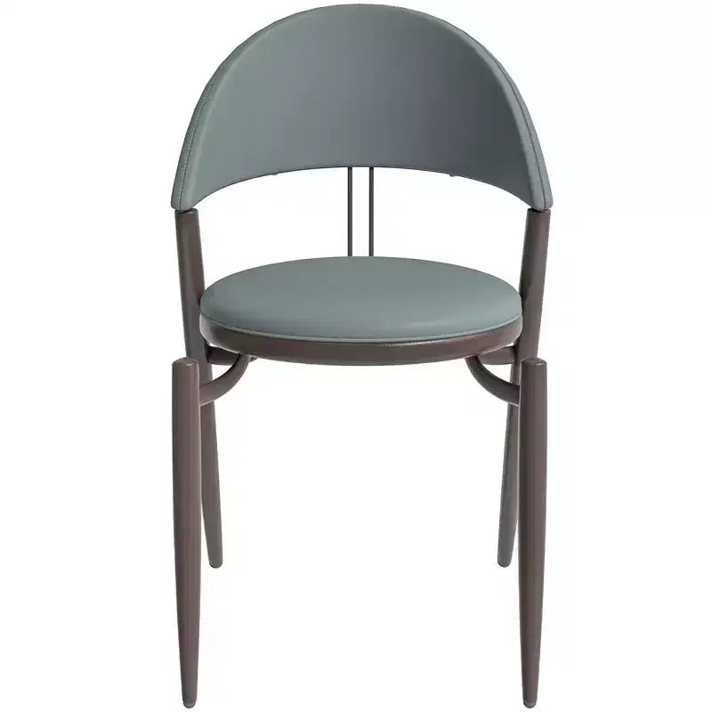 Chaise de salle à manger moderne LeisureMod Venice en cuir, chaise d'appoint rembourrée à dossier ouvert, avec pieds en métal, chaise de salle à manger sans assemblage, lot de 4
