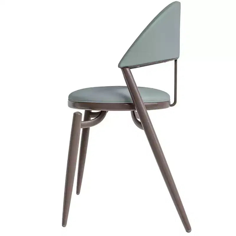 Chaise de salle à manger moderne LeisureMod Venice en cuir, chaise d'appoint rembourrée à dossier ouvert, avec pieds en métal, chaise de salle à manger sans assemblage, lot de 4