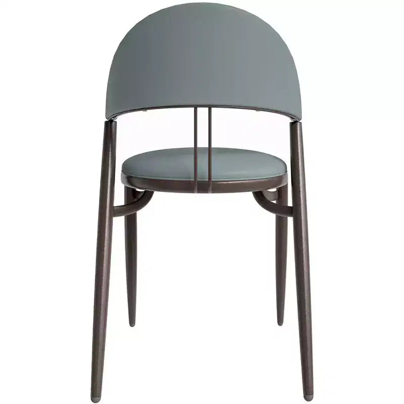 Chaise de salle à manger moderne LeisureMod Venice en cuir, chaise d'appoint rembourrée à dossier ouvert, avec pieds en métal, chaise de salle à manger sans assemblage, lot de 4