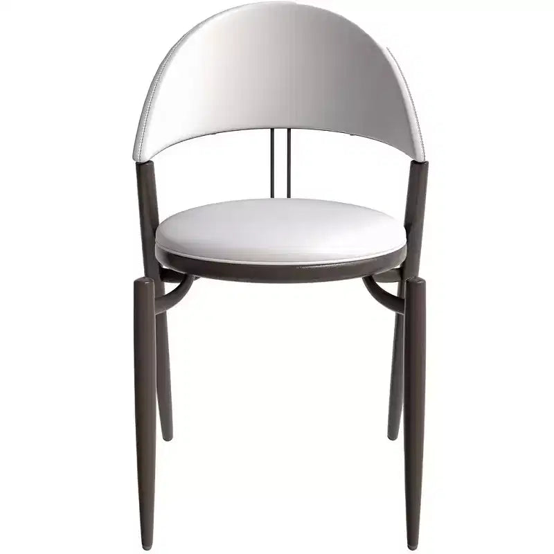 Chaise de salle à manger moderne LeisureMod Venice en cuir, chaise d'appoint rembourrée à dossier ouvert, avec pieds en métal, chaise de salle à manger sans assemblage, lot de 4