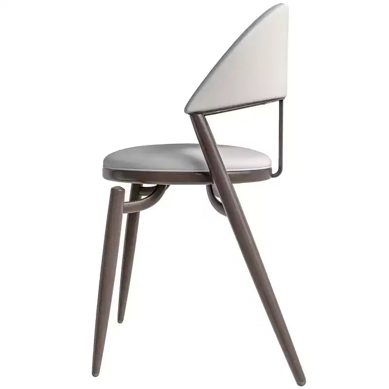 Chaise de salle à manger moderne LeisureMod Venice en cuir, chaise d'appoint rembourrée à dossier ouvert, avec pieds en métal, chaise de salle à manger sans assemblage, lot de 4