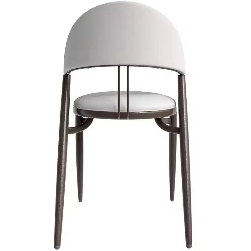 Chaise de salle à manger moderne LeisureMod Venice en cuir, chaise d'appoint rembourrée à dossier ouvert, avec pieds en métal, chaise de salle à manger sans assemblage, lot de 4