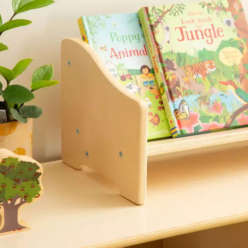 Guidecraft Tabletop Book Browser - Natural: Kids Classroom and Playroom Book Display and Book Storage
