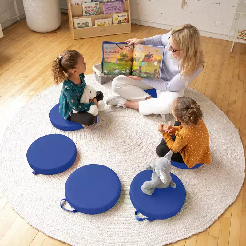SoftZone Coussin de sol rond avec poignée, lot de 6