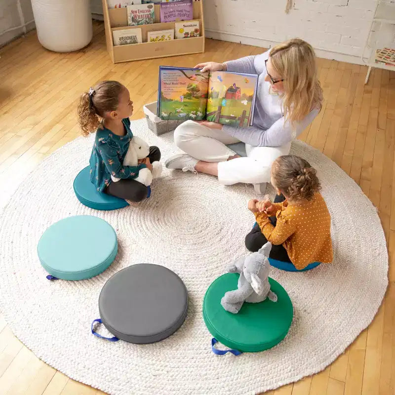 SoftZone Coussin de sol rond avec poignée, lot de 6