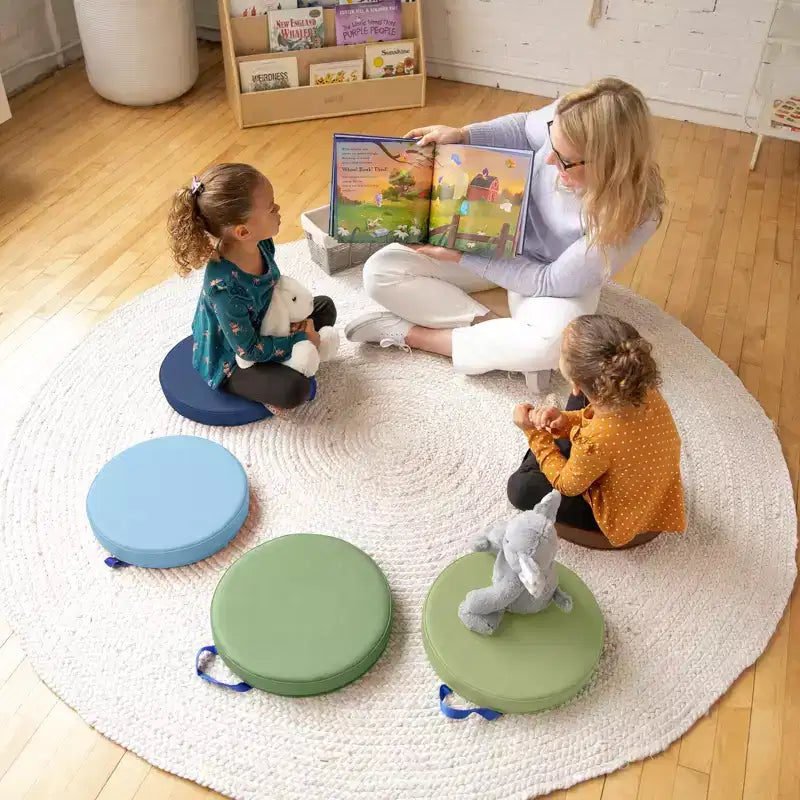 SoftZone Coussin de sol rond avec poignée, lot de 6